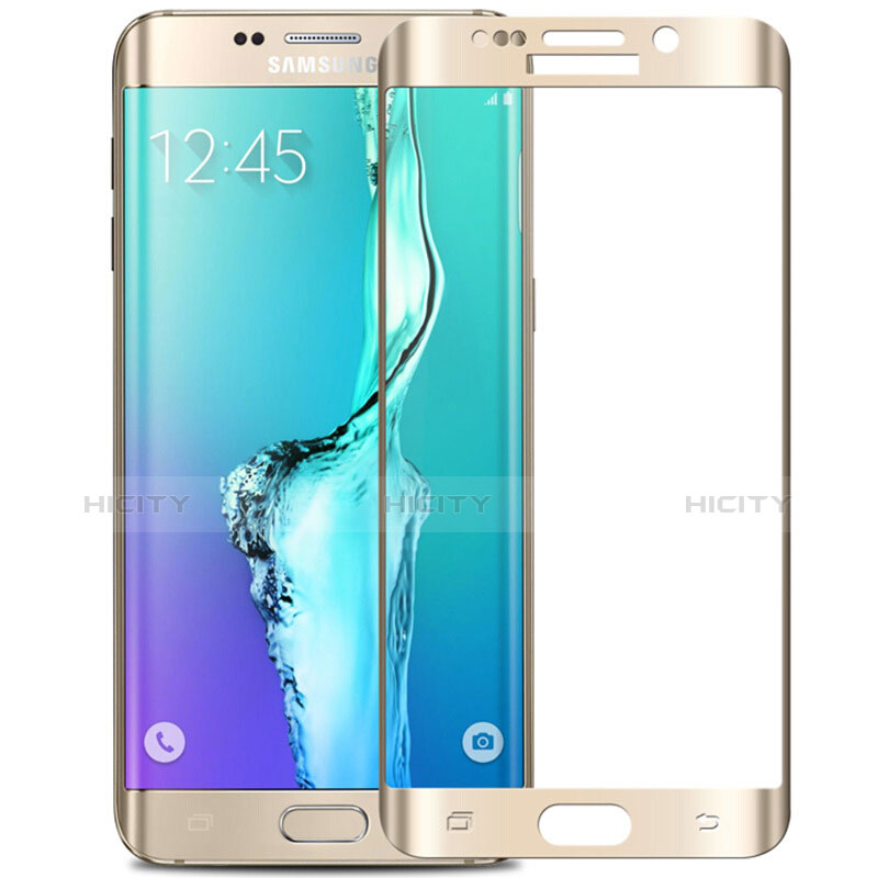 Schutzfolie Full Coverage Displayschutzfolie Panzerfolie Skins zum Aufkleben Gehärtetes Glas Glasfolie F02 für Samsung Galaxy S6 Edge+ Plus SM-G928F Weiß Plus