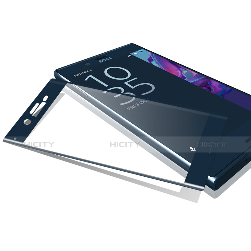 Schutzfolie Full Coverage Displayschutzfolie Panzerfolie Skins zum Aufkleben Gehärtetes Glas Glasfolie F02 für Sony Xperia XZs Blau