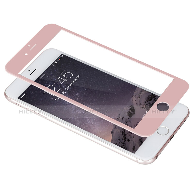 Schutzfolie Full Coverage Displayschutzfolie Panzerfolie Skins zum Aufkleben Gehärtetes Glas Glasfolie F03 für Apple iPhone 6 Plus Rosa