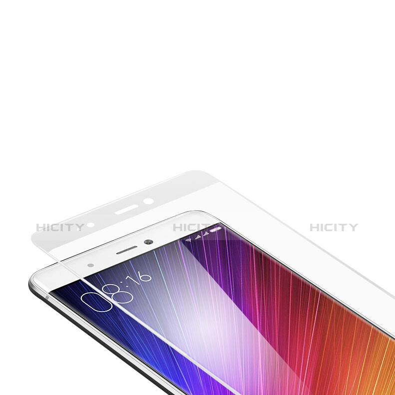 Schutzfolie Full Coverage Displayschutzfolie Panzerfolie Skins zum Aufkleben Gehärtetes Glas Glasfolie F03 für Xiaomi Mi 5S Weiß groß