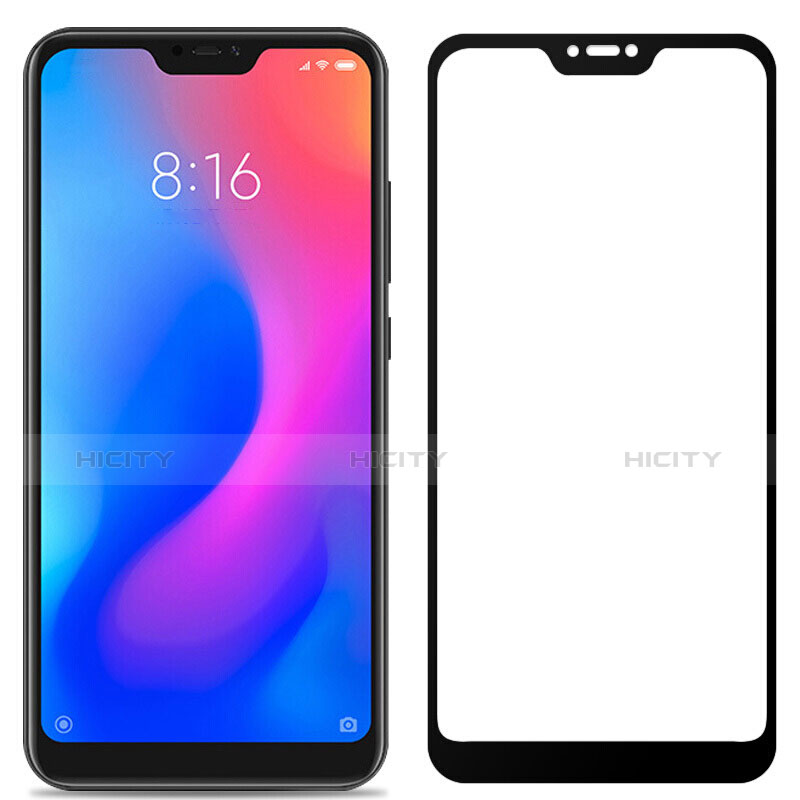 Schutzfolie Full Coverage Displayschutzfolie Panzerfolie Skins zum Aufkleben Gehärtetes Glas Glasfolie F03 für Xiaomi Redmi 6 Pro Schwarz groß