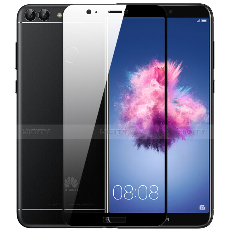 Schutzfolie Full Coverage Displayschutzfolie Panzerfolie Skins zum Aufkleben Gehärtetes Glas Glasfolie F04 für Huawei Enjoy 7S Schwarz groß