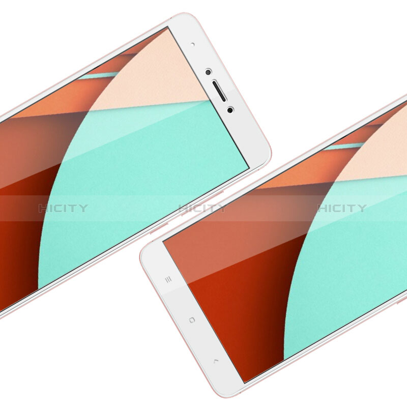 Schutzfolie Full Coverage Displayschutzfolie Panzerfolie Skins zum Aufkleben Gehärtetes Glas Glasfolie F04 für Xiaomi Redmi Note 4X Weiß