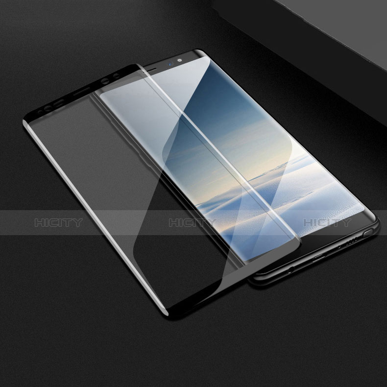 Schutzfolie Full Coverage Displayschutzfolie Panzerfolie Skins zum Aufkleben Gehärtetes Glas Glasfolie F06 für Samsung Galaxy Note 8 Duos N950F Schwarz