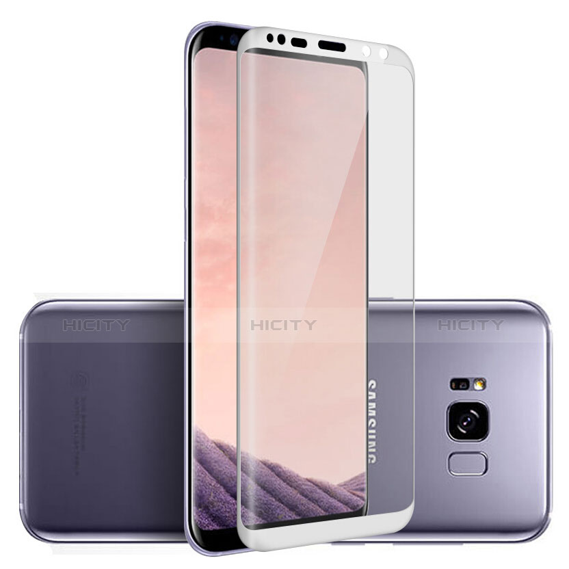 Schutzfolie Full Coverage Displayschutzfolie Panzerfolie Skins zum Aufkleben Gehärtetes Glas Glasfolie F06 für Samsung Galaxy S8 Weiß Plus