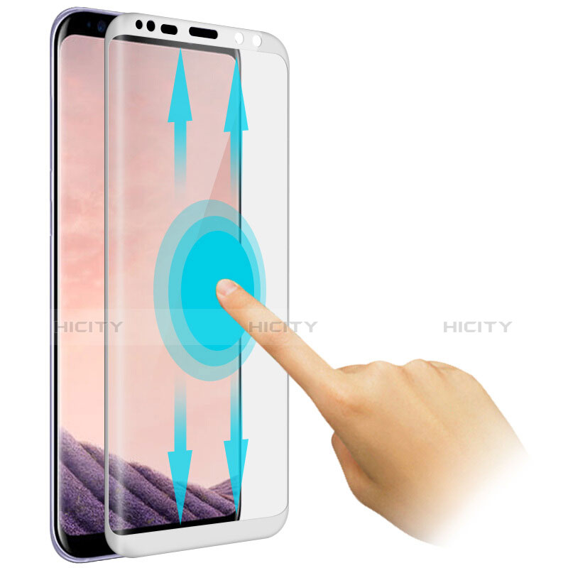 Schutzfolie Full Coverage Displayschutzfolie Panzerfolie Skins zum Aufkleben Gehärtetes Glas Glasfolie F06 für Samsung Galaxy S8 Weiß groß