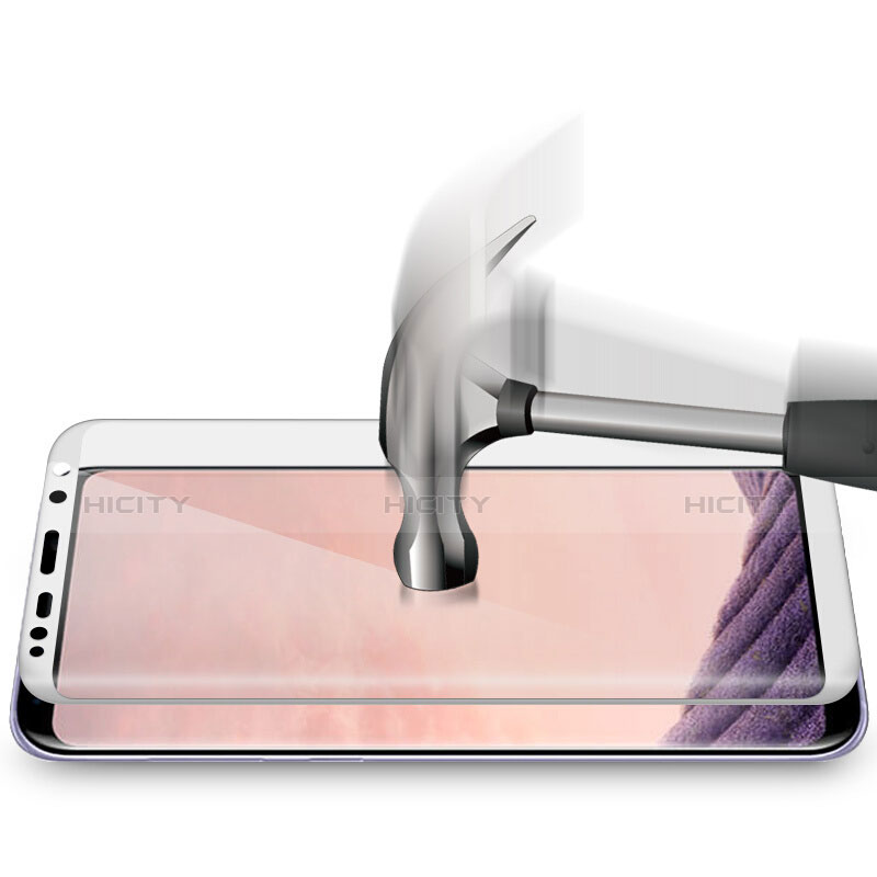 Schutzfolie Full Coverage Displayschutzfolie Panzerfolie Skins zum Aufkleben Gehärtetes Glas Glasfolie F06 für Samsung Galaxy S8 Weiß groß