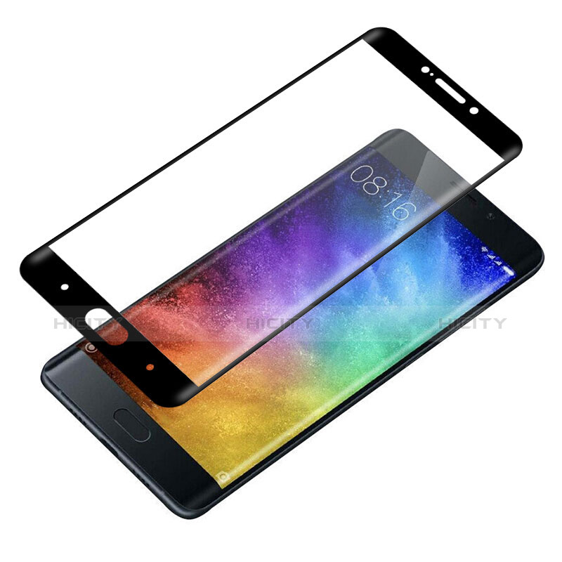 Schutzfolie Full Coverage Displayschutzfolie Panzerfolie Skins zum Aufkleben Gehärtetes Glas Glasfolie F06 für Xiaomi Mi Note 2 Schwarz groß