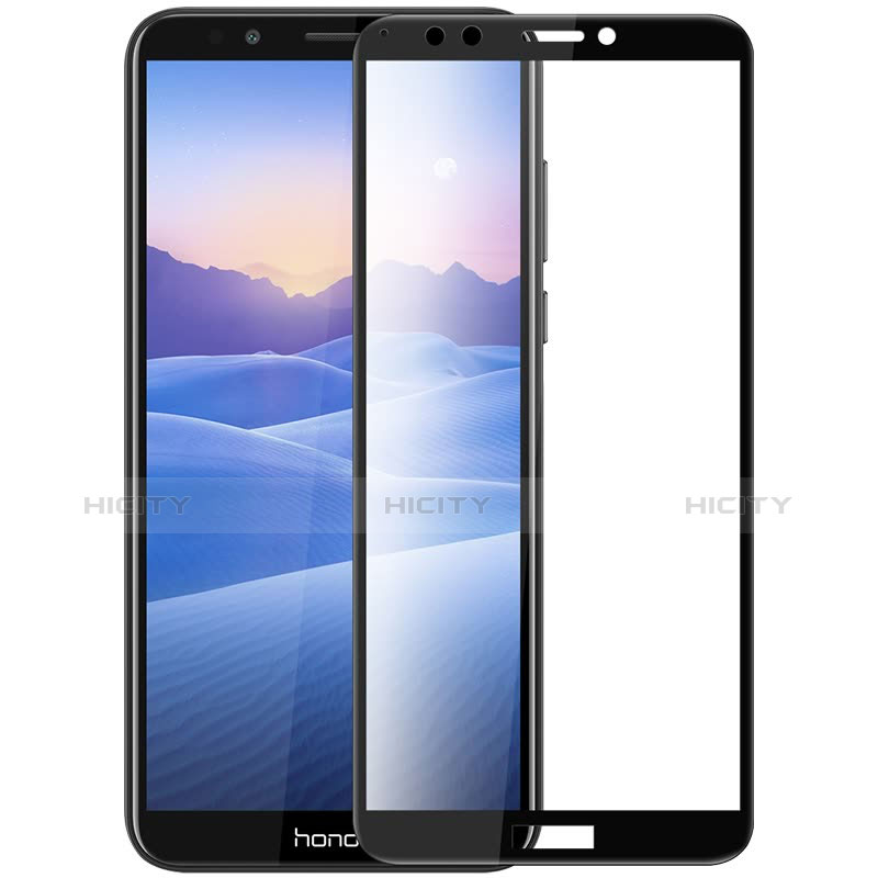 Schutzfolie Full Coverage Displayschutzfolie Panzerfolie Skins zum Aufkleben Gehärtetes Glas Glasfolie F07 für Huawei Honor 7C Schwarz