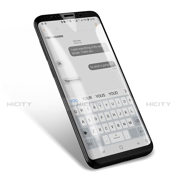 Schutzfolie Full Coverage Displayschutzfolie Panzerfolie Skins zum Aufkleben Gehärtetes Glas Glasfolie F09 für Samsung Galaxy S8 Schwarz Plus