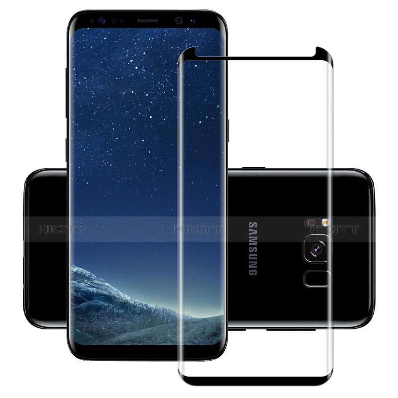 Schutzfolie Full Coverage Displayschutzfolie Panzerfolie Skins zum Aufkleben Gehärtetes Glas Glasfolie F11 für Samsung Galaxy S8 Plus Schwarz
