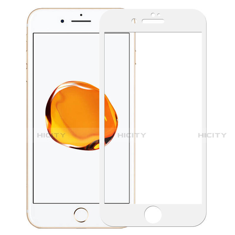 Schutzfolie Full Coverage Displayschutzfolie Panzerfolie Skins zum Aufkleben Gehärtetes Glas Glasfolie F18 für Apple iPhone SE3 (2022) Weiß