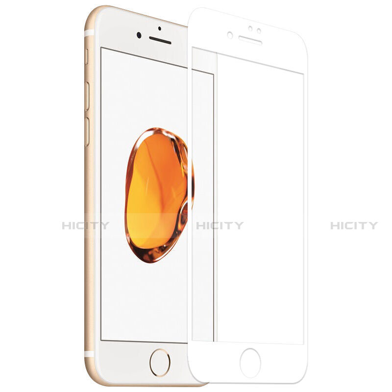 Schutzfolie Full Coverage Displayschutzfolie Panzerfolie Skins zum Aufkleben Gehärtetes Glas Glasfolie F18 für Apple iPhone SE3 (2022) Weiß groß