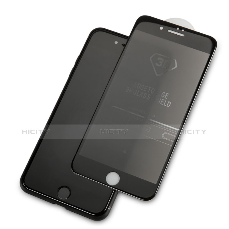 Schutzfolie Full Coverage Displayschutzfolie Panzerfolie Skins zum Aufkleben Gehärtetes Glas Glasfolie F28 für Apple iPhone 8 Plus Schwarz groß