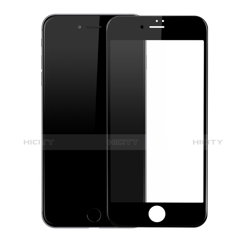 Schutzfolie Full Coverage Displayschutzfolie Panzerfolie Skins zum Aufkleben Gehärtetes Glas Glasfolie für Apple iPhone 7 Schwarz Plus