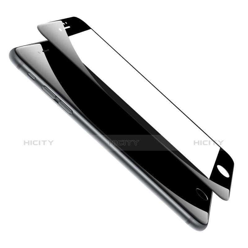 Schutzfolie Full Coverage Displayschutzfolie Panzerfolie Skins zum Aufkleben Gehärtetes Glas Glasfolie für Apple iPhone 7 Schwarz groß