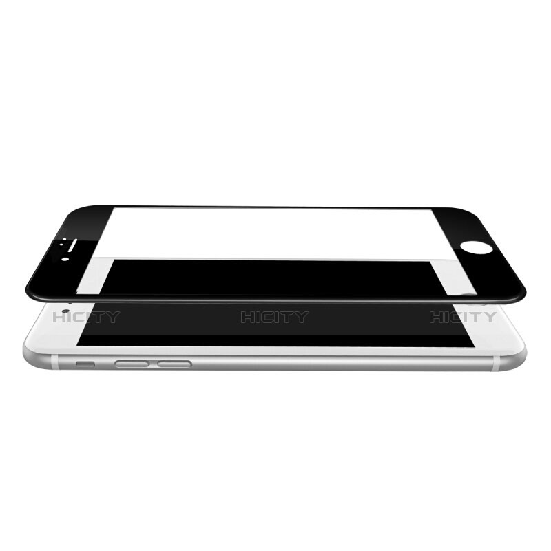 Schutzfolie Full Coverage Displayschutzfolie Panzerfolie Skins zum Aufkleben Gehärtetes Glas Glasfolie für Apple iPhone 7 Schwarz groß