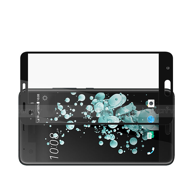 Schutzfolie Full Coverage Displayschutzfolie Panzerfolie Skins zum Aufkleben Gehärtetes Glas Glasfolie für HTC U Ultra Schwarz