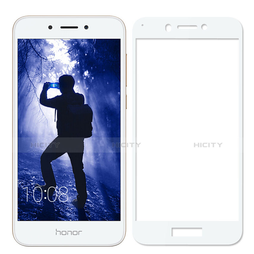 Schutzfolie Full Coverage Displayschutzfolie Panzerfolie Skins zum Aufkleben Gehärtetes Glas Glasfolie für Huawei Honor 6A Weiß groß