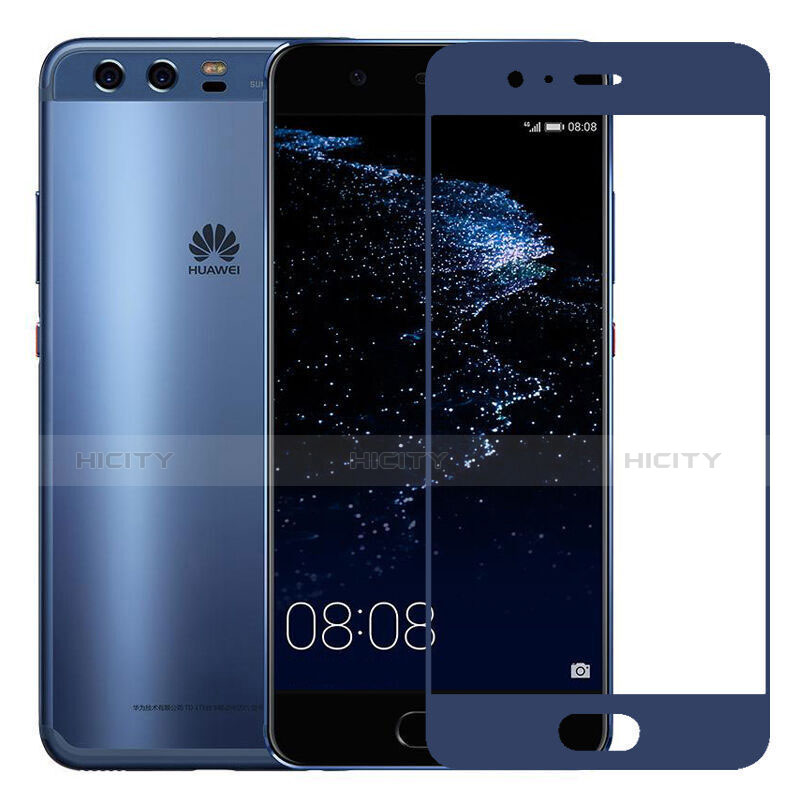 Schutzfolie Full Coverage Displayschutzfolie Panzerfolie Skins zum Aufkleben Gehärtetes Glas Glasfolie für Huawei P10 Blau groß