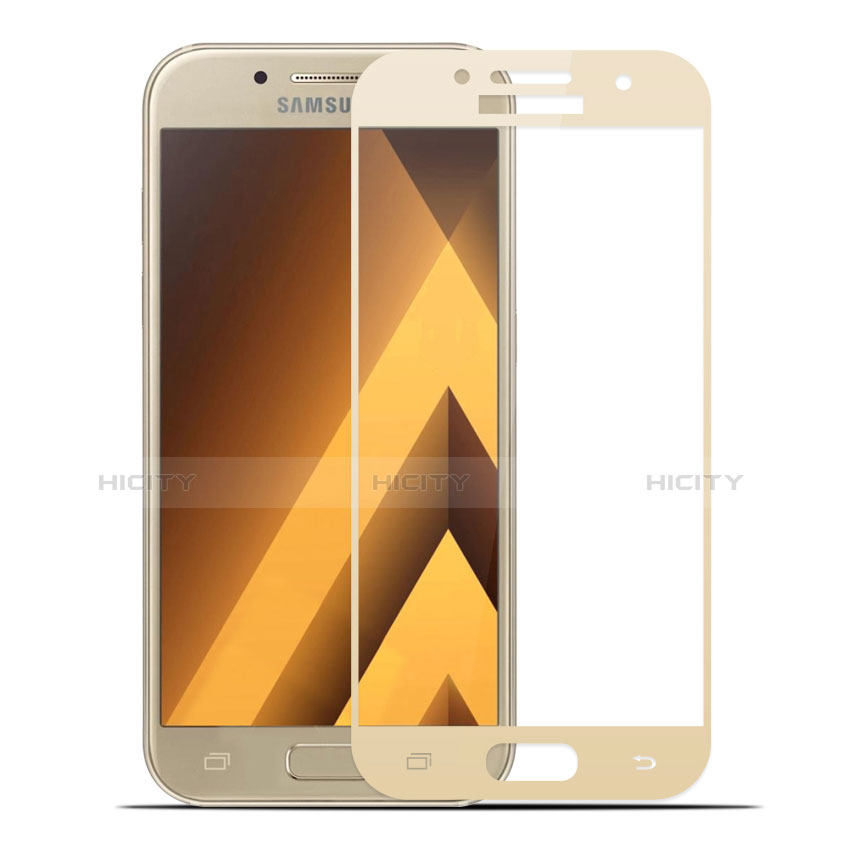 Schutzfolie Full Coverage Displayschutzfolie Panzerfolie Skins zum Aufkleben Gehärtetes Glas Glasfolie für Samsung Galaxy A5 (2017) Duos Gold Plus