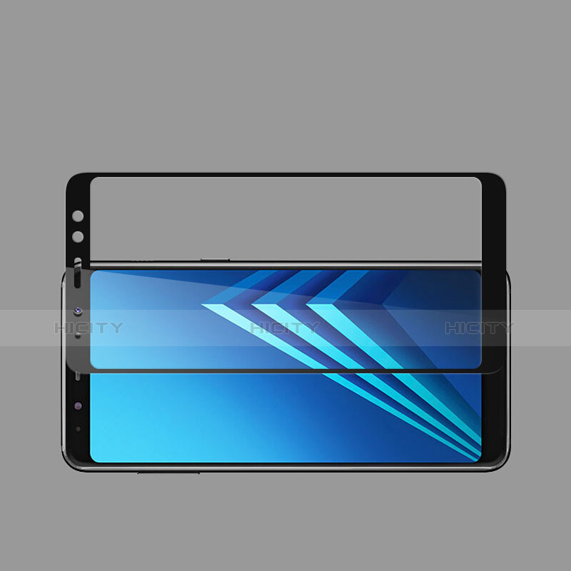 Schutzfolie Full Coverage Displayschutzfolie Panzerfolie Skins zum Aufkleben Gehärtetes Glas Glasfolie für Samsung Galaxy A8 (2018) A530F Schwarz groß