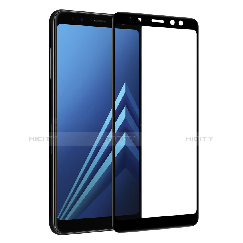 Schutzfolie Full Coverage Displayschutzfolie Panzerfolie Skins zum Aufkleben Gehärtetes Glas Glasfolie für Samsung Galaxy A8 (2018) Duos A530F Schwarz