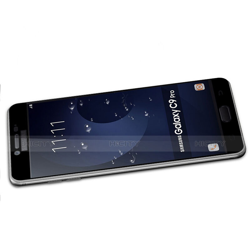 Schutzfolie Full Coverage Displayschutzfolie Panzerfolie Skins zum Aufkleben Gehärtetes Glas Glasfolie für Samsung Galaxy C9 Pro C9000 Schwarz groß
