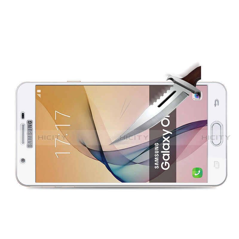 Schutzfolie Full Coverage Displayschutzfolie Panzerfolie Skins zum Aufkleben Gehärtetes Glas Glasfolie für Samsung Galaxy J7 Prime Weiß