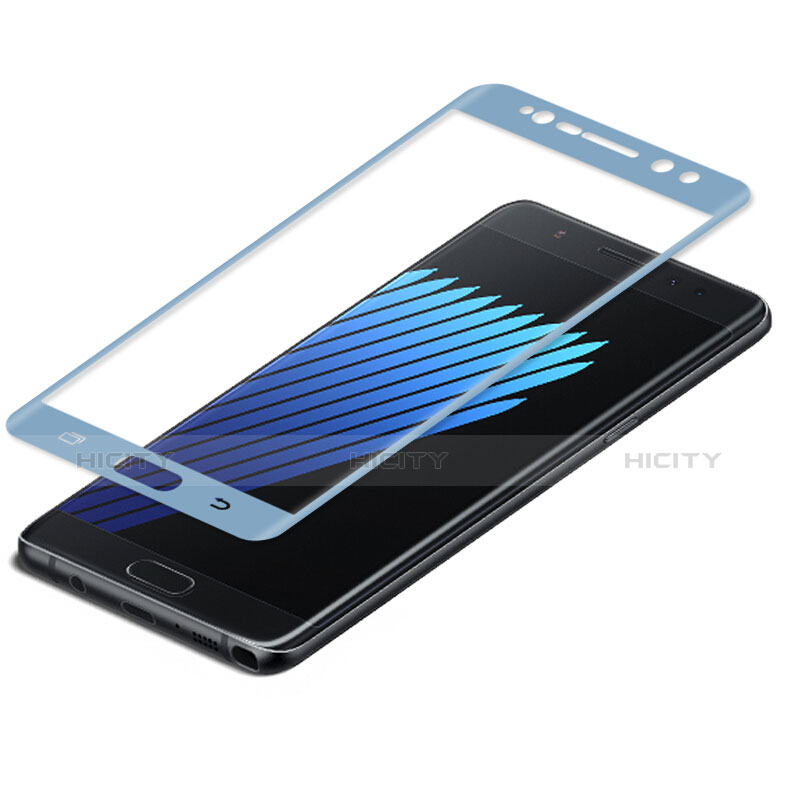 Schutzfolie Full Coverage Displayschutzfolie Panzerfolie Skins zum Aufkleben Gehärtetes Glas Glasfolie für Samsung Galaxy Note 7 Blau groß