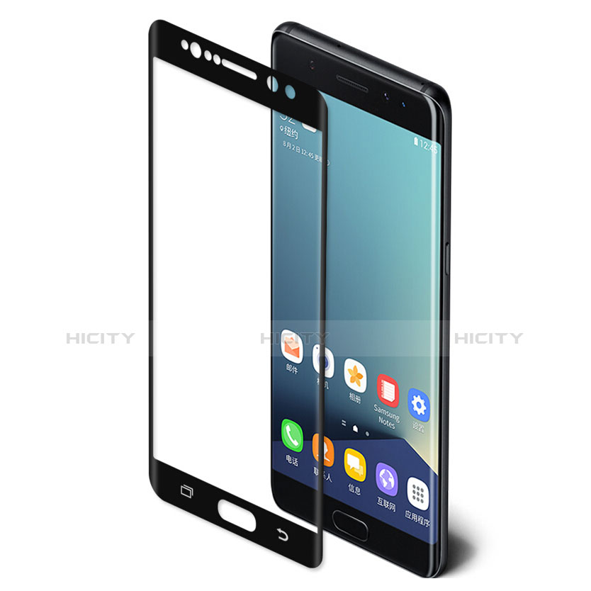 Schutzfolie Full Coverage Displayschutzfolie Panzerfolie Skins zum Aufkleben Gehärtetes Glas Glasfolie für Samsung Galaxy Note 7 Schwarz groß
