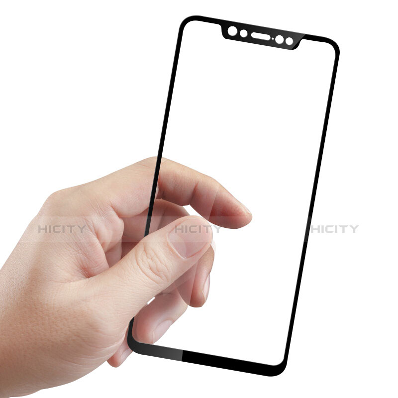 Schutzfolie Full Coverage Displayschutzfolie Panzerfolie Skins zum Aufkleben Gehärtetes Glas Glasfolie für Xiaomi Mi 8 Schwarz