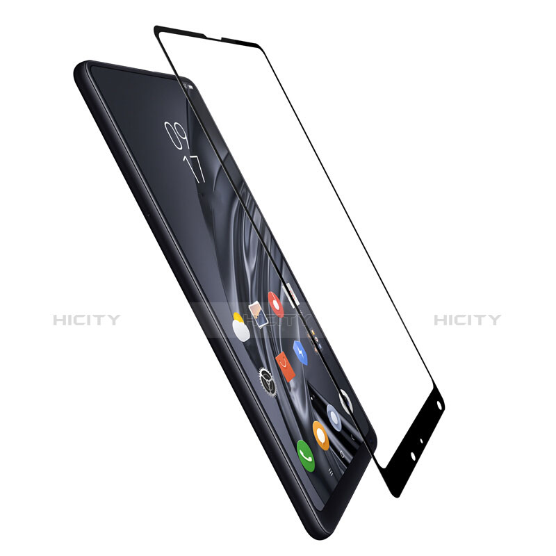 Schutzfolie Full Coverage Displayschutzfolie Panzerfolie Skins zum Aufkleben Gehärtetes Glas Glasfolie für Xiaomi Mi Mix 2S Schwarz groß