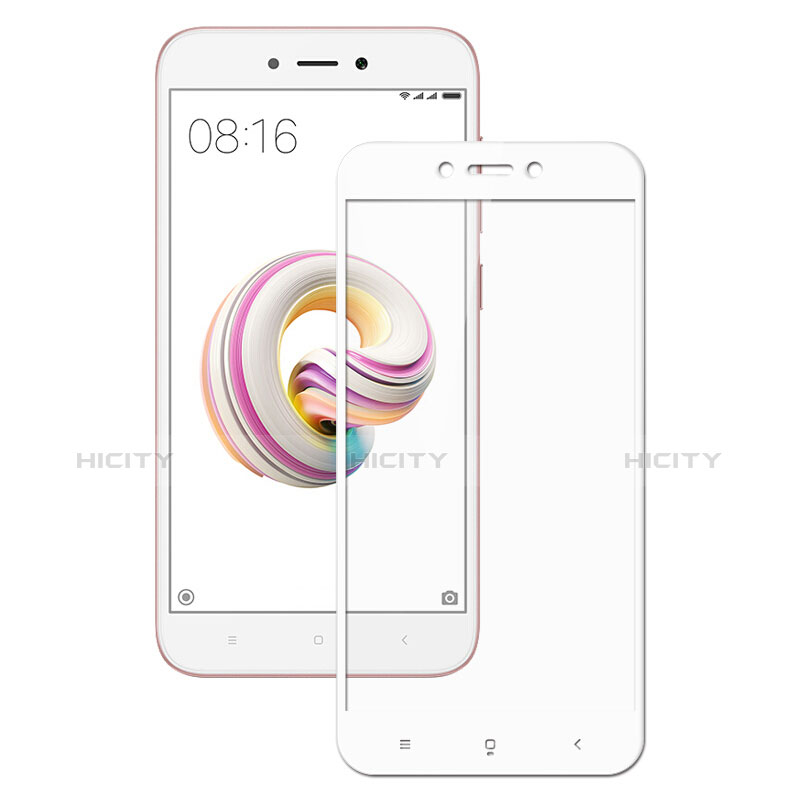 Schutzfolie Full Coverage Displayschutzfolie Panzerfolie Skins zum Aufkleben Gehärtetes Glas Glasfolie für Xiaomi Redmi 5A Weiß