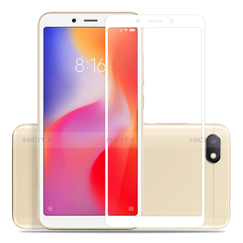 Schutzfolie Full Coverage Displayschutzfolie Panzerfolie Skins zum Aufkleben Gehärtetes Glas Glasfolie für Xiaomi Redmi 6A Weiß