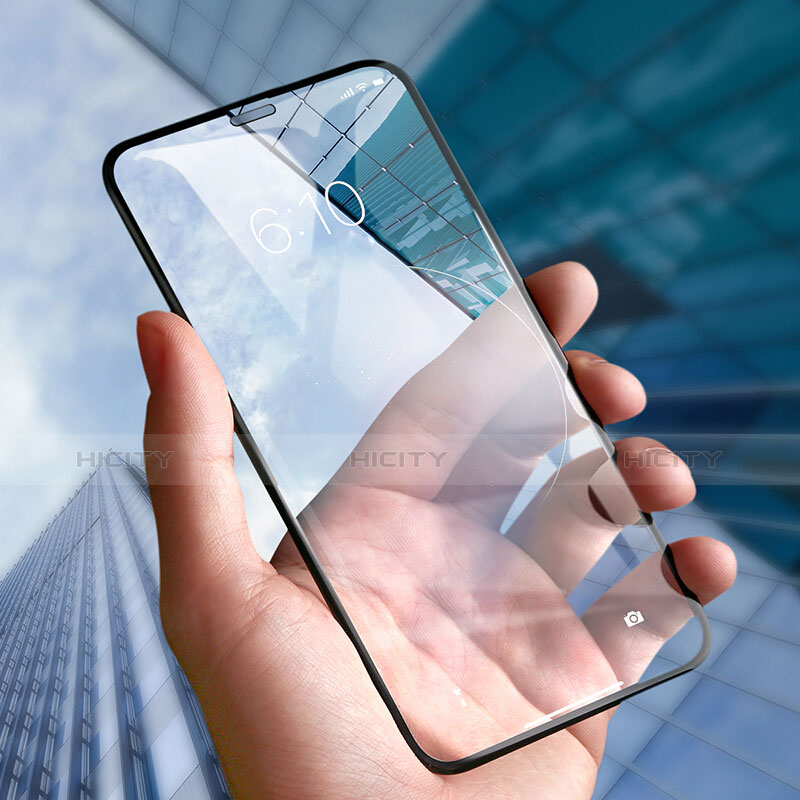 Schutzfolie Full Coverage Displayschutzfolie Panzerfolie Skins zum Aufkleben Gehärtetes Glas Glasfolie P01 für Apple iPhone Xs Max Schwarz
