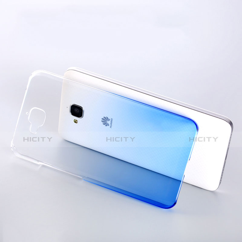 Schutzhülle Handytasche Durchsichtig Farbverlauf für Huawei Enjoy 5 Blau groß