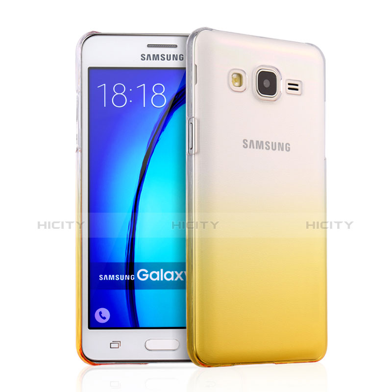 Schutzhülle Handytasche Durchsichtig Farbverlauf für Samsung Galaxy On5 G550FY Gelb Plus
