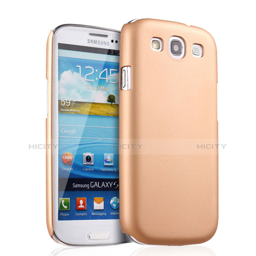Schutzhülle Kunststoff Hülle Matt für Samsung Galaxy S3 i9300 Gold Plus