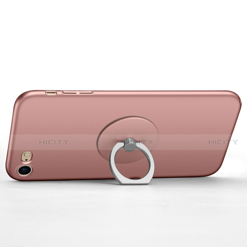 Schutzhülle Kunststoff Hülle Matt mit Fingerring Ständer für Apple iPhone SE (2020) Rosa groß