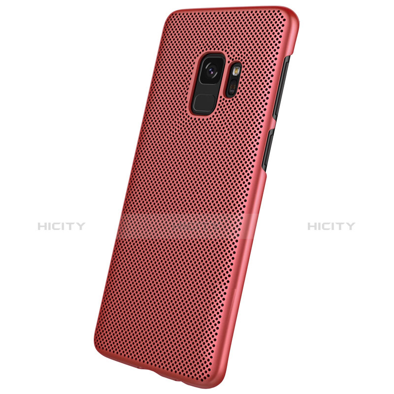 Schutzhülle Kunststoff Hülle Punkte Loch für Samsung Galaxy S9 Rot