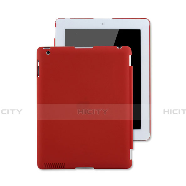 Schutzhülle Kunststoff Tasche Matt für Apple iPad 3 Rot