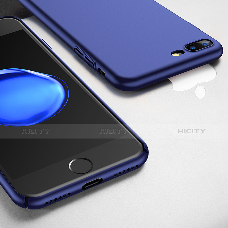 Schutzhülle Kunststoff Tasche Matt für Apple iPhone 7 Plus Blau groß
