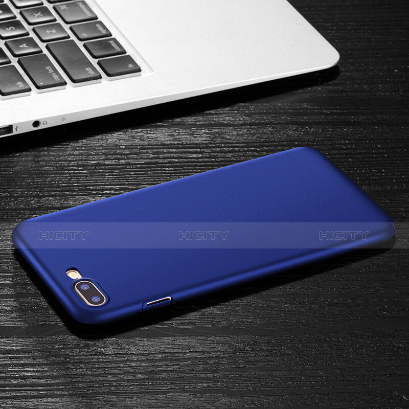 Schutzhülle Kunststoff Tasche Matt für Apple iPhone 7 Plus Blau groß