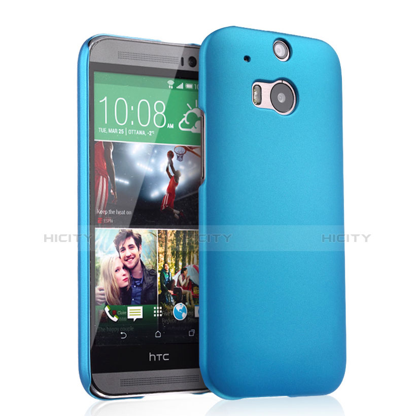 Schutzhülle Kunststoff Tasche Matt für HTC One M8 Hellblau Plus