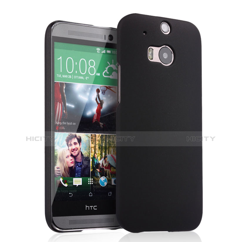 Schutzhülle Kunststoff Tasche Matt für HTC One M8 Schwarz