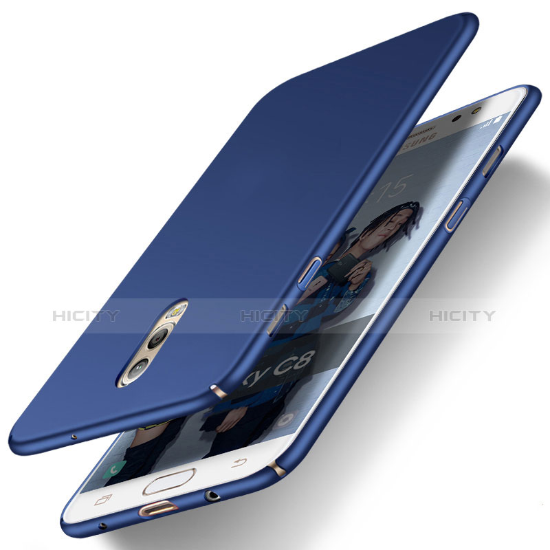 Schutzhülle Kunststoff Tasche Matt für Samsung Galaxy C8 C710F Blau Plus