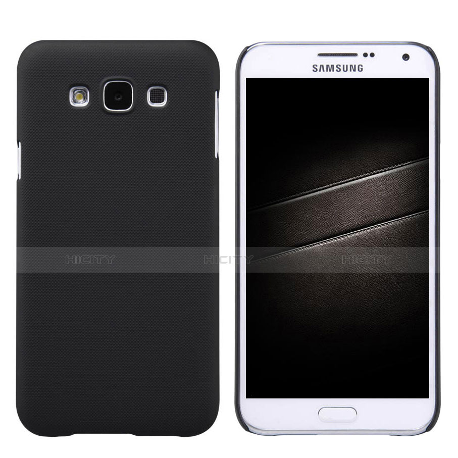 Schutzhülle Kunststoff Tasche Matt für Samsung Galaxy E7 SM-E700 E7000 Schwarz Plus