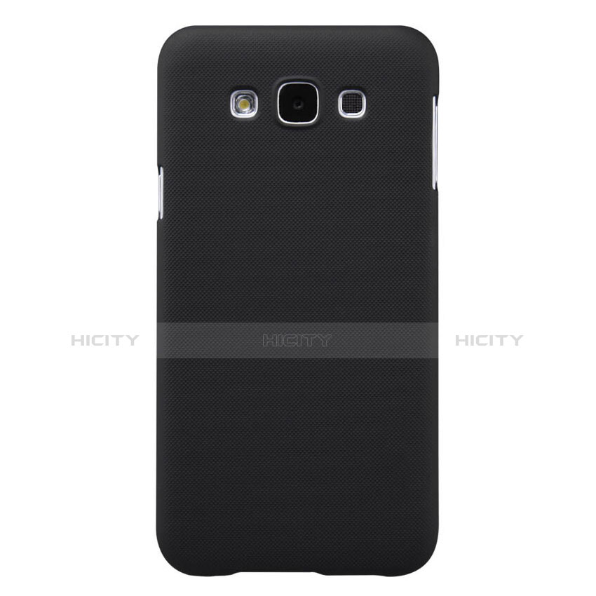 Schutzhülle Kunststoff Tasche Matt für Samsung Galaxy E7 SM-E700 E7000 Schwarz groß