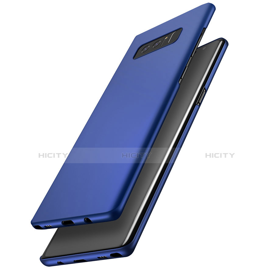 Schutzhülle Kunststoff Tasche Matt für Samsung Galaxy Note 8 Duos N950F Blau groß